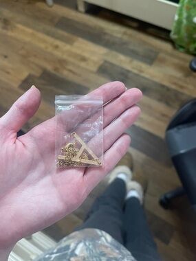 Gold A Delicate Triangle Pendant Necklace